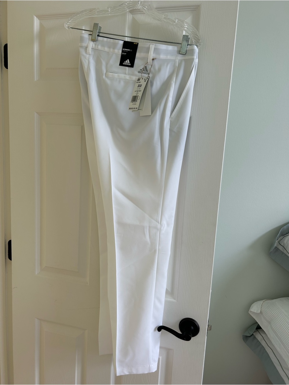 adidas Men’s White Dress Pants - Tailored Golf/Performance Style